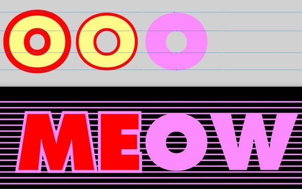 a text illustration testing how to do an inner stroke, where the letter has the same dimensions as a non stroked one, normally the stroke is aligned on the border, 50% in/out.